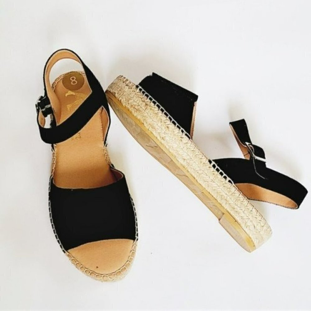 NWT PASEART Spain Leather Suede Flat Espadrille Sandals - Picture 8 of 11